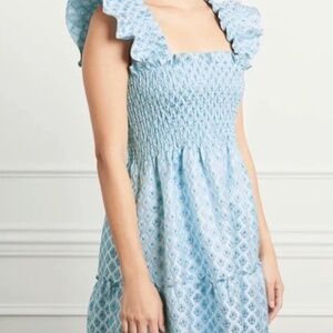 Hill House Home Ellie Nap Dress in Snowflake Blue Brocade